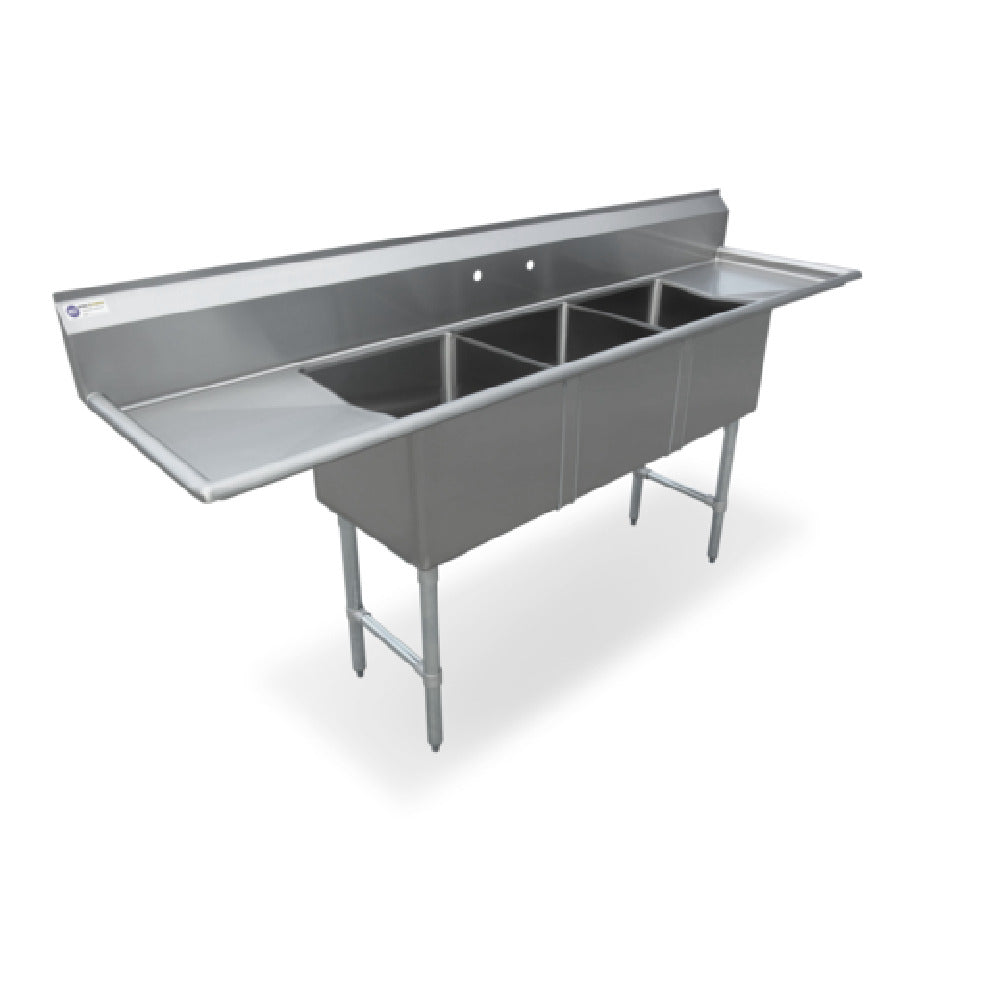 Steel Works Stainless SWS3C151512-15LR-318 Sink 18ga/304 Stainless Steel 20-1/2" X 75" X 43-3/4"H