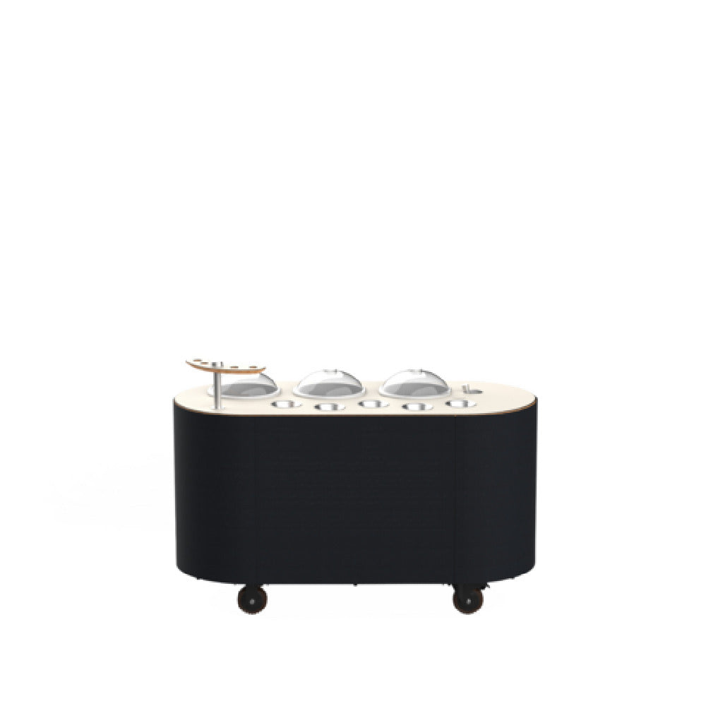 Steelite MGCOVC01VXXB - Oval Gelato Cart With Vanilla Top With Black Cover, Mogogo Funishings