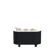 Steelite MGCOVC01VXXB - Oval Gelato Cart With Vanilla Top With Black Cover, Mogogo Funishings