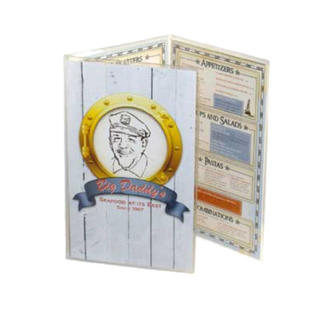 Menu Solutions CHS-300D Menu Jacket Holds 8-1/2" X 14" Inserts Triple Panel With 6 Views