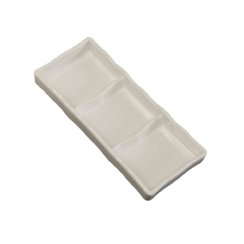 Town 31283 Sauce Dish Three Compartment 7-1/2" X 3-1/4"