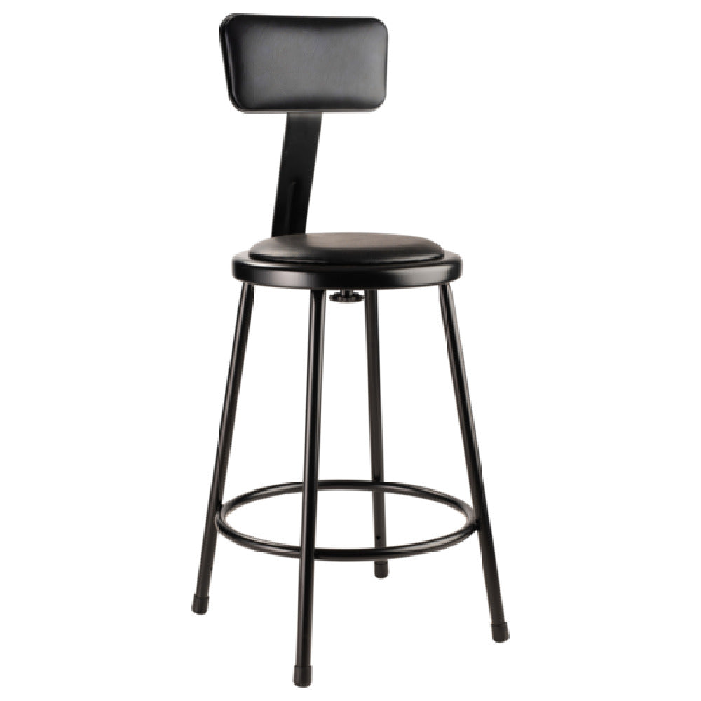 National Public Seating 6424B-10 NPS® Heavy Duty Steel Stool With Backrest 24"