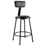 National Public Seating 6424B-10 NPS® Heavy Duty Steel Stool With Backrest 24"