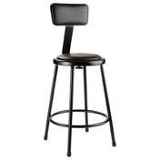 National Public Seating 6424B-10 NPS® Heavy Duty Steel Stool With Backrest 24"