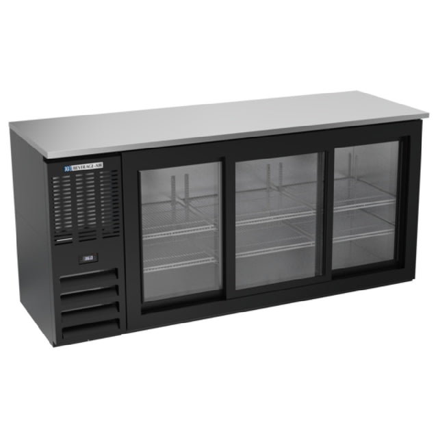 Beverage Air BBN72HC-F-GS-B - Refrigerated Food Rated Back Bar Storage Cabinet, Three-section