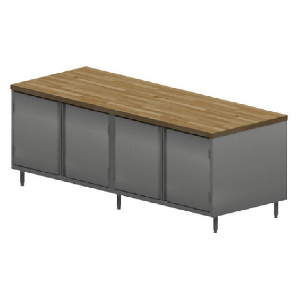 BK Resources CMT-3696H Chef Table Cabinet Base With Hinged Doors 96"W X 36"D X 34-3/4"H Overall Size