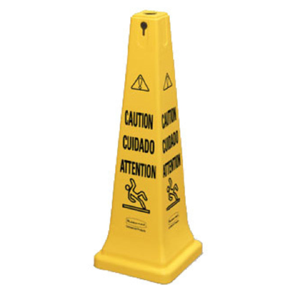 Rubbermaid FG627600YEL Safety Cone "Caution" 12-1/4"L X 12-1/4"W X 36"H