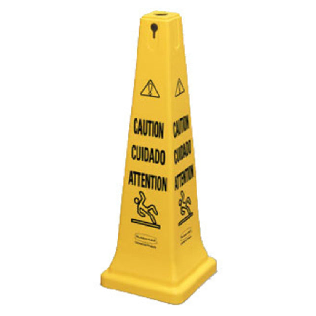 Rubbermaid FG627600YEL Safety Cone "Caution" 12-1/4"L X 12-1/4"W X 36"H