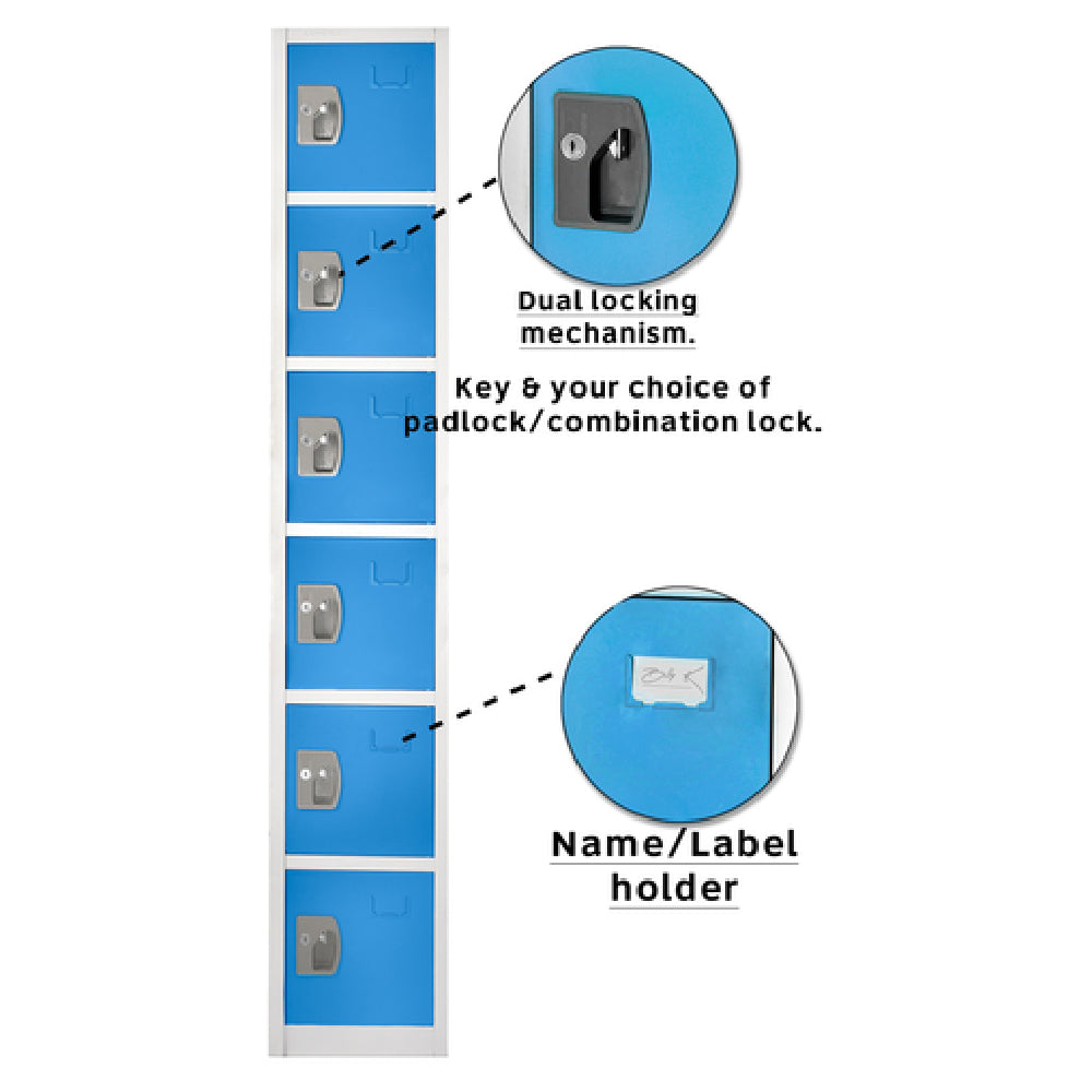 Alpine Industries ADI629-206-BLU Storage Locker 72" H X 12" W Six-compartment