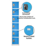 Alpine Industries ADI629-206-BLU Storage Locker 72" H X 12" W Six-compartment