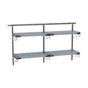 Metro SW-1872S4-45-2TIER - SmartWall Life Wall Shelving Kit, Double-wide, Two-tier. Type 304 Stainless Steel Components: Wall Tracks