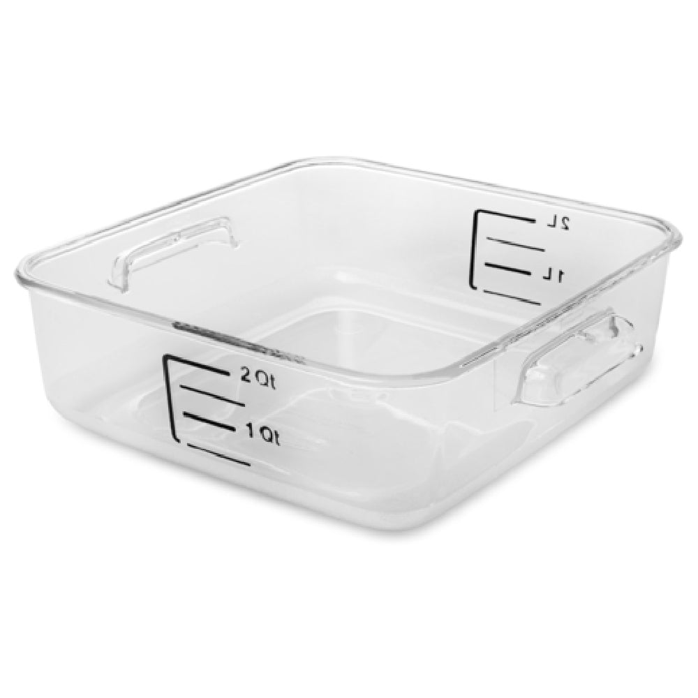 Rubbermaid FG630200CLR Space Saving Container 2 Quart 8-3/4"L X 8-5/16"W X 2-11/16"H