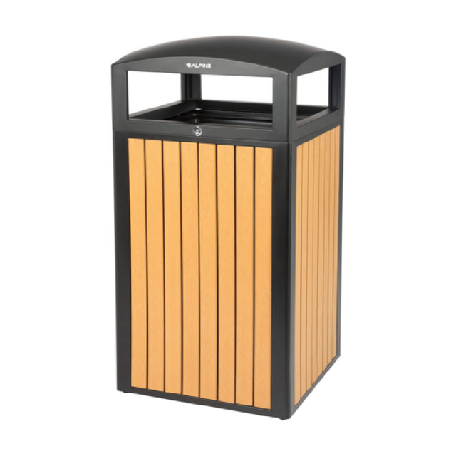 Alpine Industries ALP471-40-WD-CD Trash Container 40 Gallon (151 Liter) 21-1/4"W X 21-1/4"D X 40-15/16"H