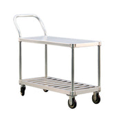New Age Industrial 1416 Utility Cart (1) Solid & (1) "T"-bar Shelf Open Base