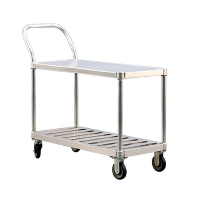 New Age Industrial 1416 Utility Cart (1) Solid & (1) "T"-bar Shelf Open Base