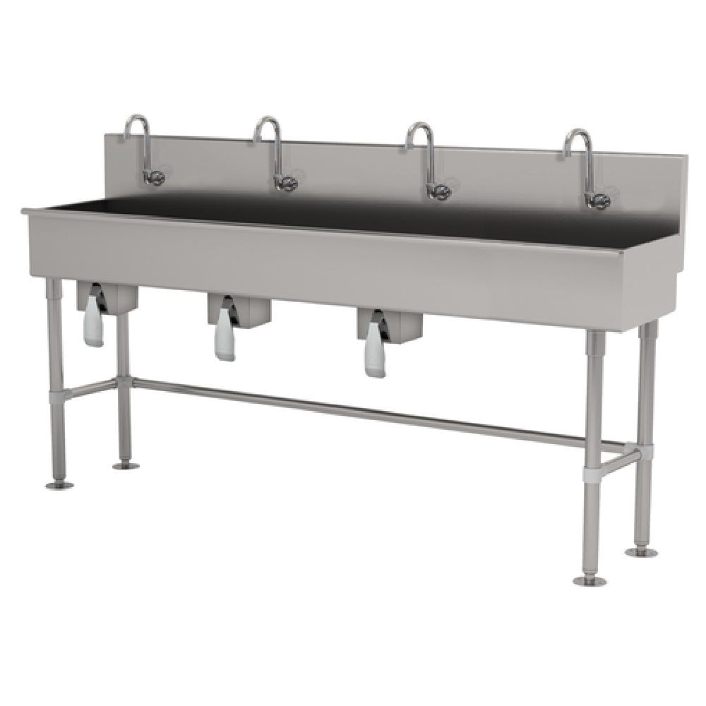 Advance Tabco 19-FM-96KV Multiwash Hand Sink With Knee Valve 96"W X 19-1/2"D X 42-1/2"H (overall)