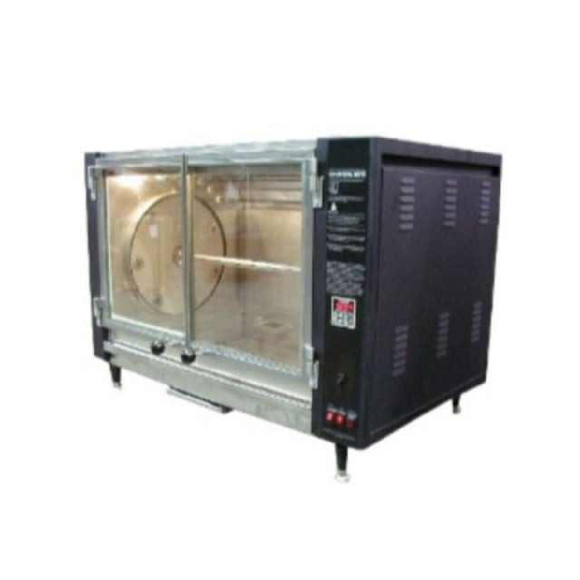 Hickory Industries Inc. N/7.5G-NG Gas Batch Rotisserie Oven 7 Spit Cooking Chamber W/ Computer Controls. 35-42 Chicken Capacity Featuring Double Rotation Planetary Drum System