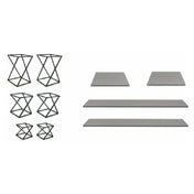 FOH BST029MUM28 Buffet Essentials Twist Smoke Bamboo On Matte Black Includes Two BRI005BKI28 Twist Risers Set Of 3 Matte Black