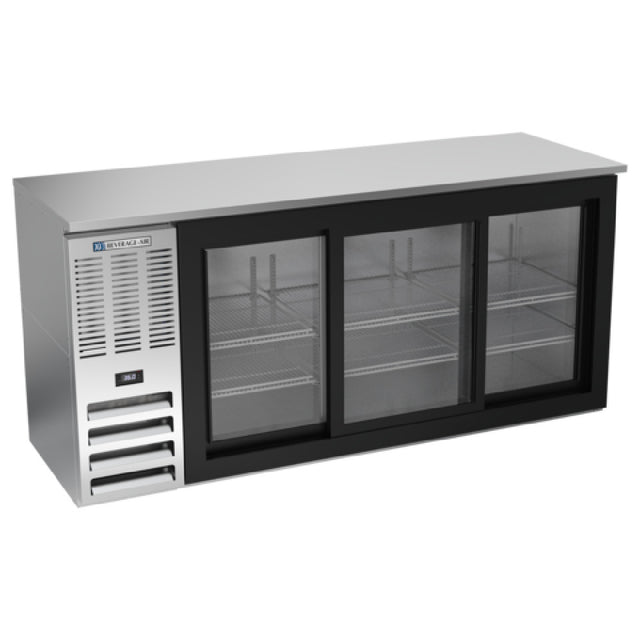 Beverage Air BBN72HC-F-GS-S - Refrigerated Food Rated Back Bar Storage Cabinet, Three-section