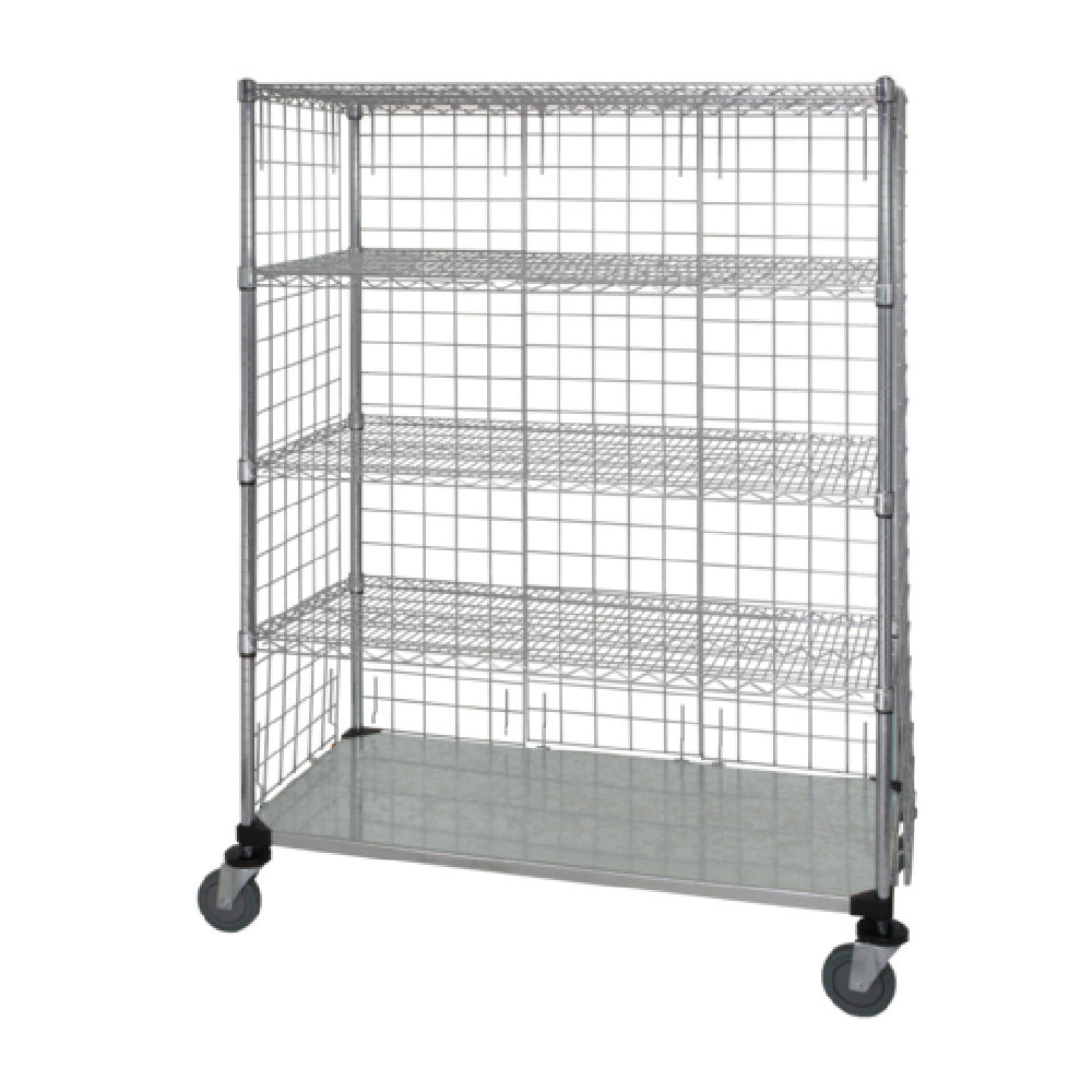 Quantum WRCS4-74-2448EP-5 Wire Enclosed Cart Mobile 48"W X 24"D X 80"H