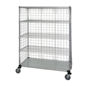 Quantum WRCS4-74-2448EP-5 Wire Enclosed Cart Mobile 48"W X 24"D X 80"H