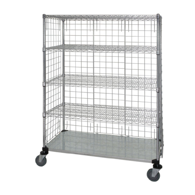Quantum WRCS4-74-2448EP-5 Wire Enclosed Cart Mobile 48"W X 24"D X 80"H
