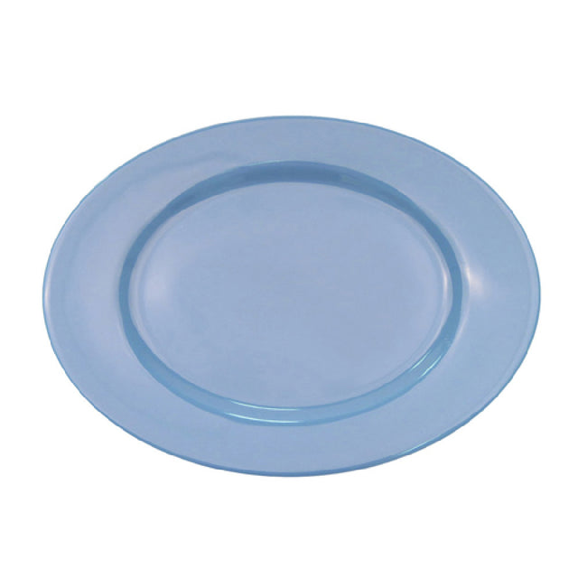 CAC China LV-14-LBU Las Vegas Platter 12-1/2"L X 8-5/8"W X 1-1/2"H Oval