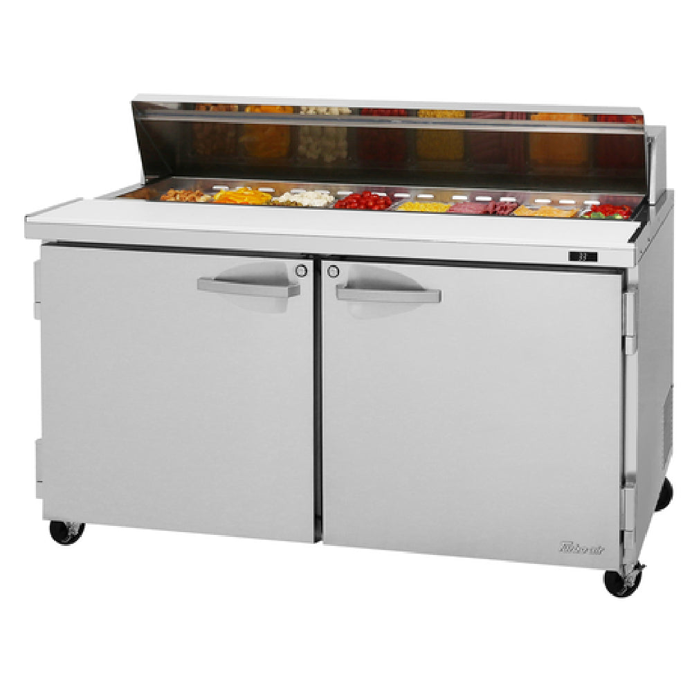 Turbo Air PST-60-N PRO Series Sandwich/Salad Prep Table Two-section Rear Mount Self-contained Compressor