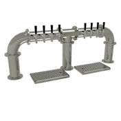 Glastender PB-8-MF Pipe Bridge Draft Dispensing Tower Countertop (8) Stainless Steel Faucets (handles Not Included)