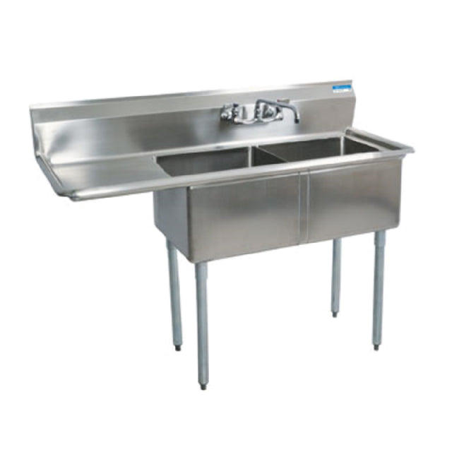 BK Resources BKS-2-18-12-18L Sink Two Compartment 56-1/2"W X 23-13/16"D X 43-3/4"H Overall Size