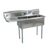 BK Resources BKS-2-1620-12-18L Sink Two Compartment 52-1/2"W X 25-13/16"D X 43-3/4"H Overall Size