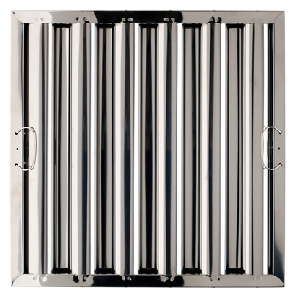 Krowne S1020 Silver Series Baffle Grease Filter 9-1/2"H X 19-1/2"W Actual Dimensions (10"H X 20"W Nominal)