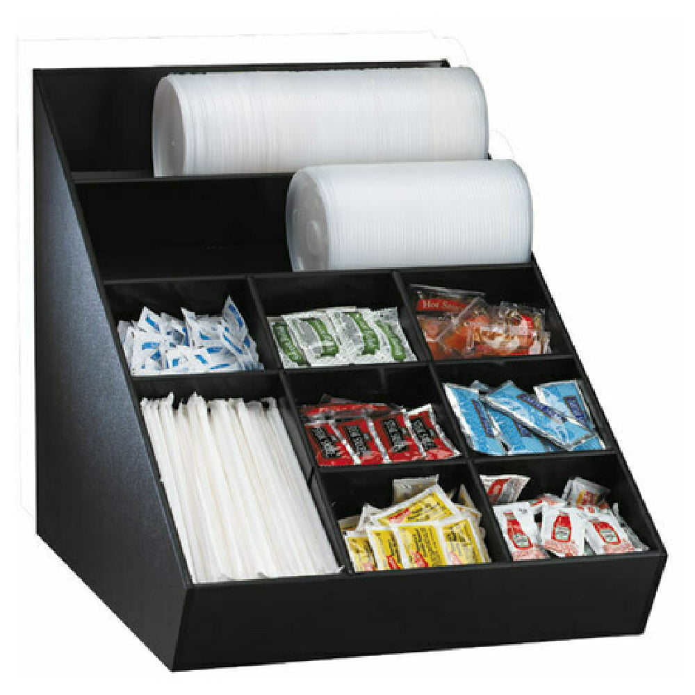 Dispense-Rite WLO-1B - Lid, Straw & Condiment Organizer, Wide