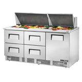 True Mfg. - General Foodservice TFP-72-30M-D-4-HC - Sandwich/Salad Unit, Three-section