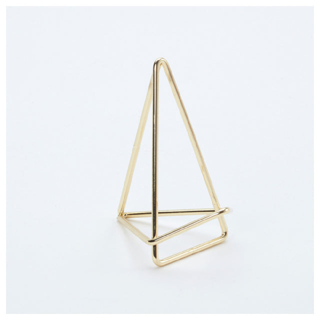 American Metalcraft GCHG3 Geometric Card Holder 3"H Metal Gold