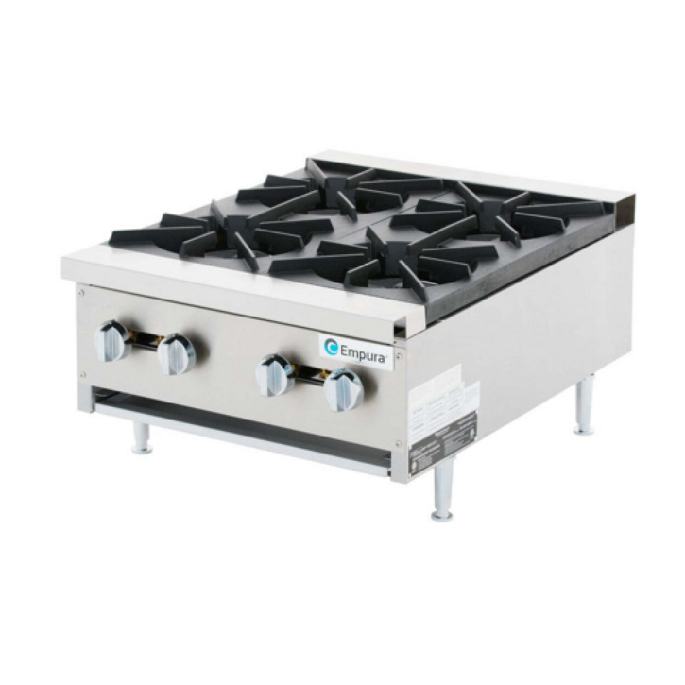 Empura EMHP4-HD - Heavy-Duty Gas Hot Plate, 24"W X 29-3/8"D X 13-1/8"H, With 12" X 12" Cast Iron Top Grates