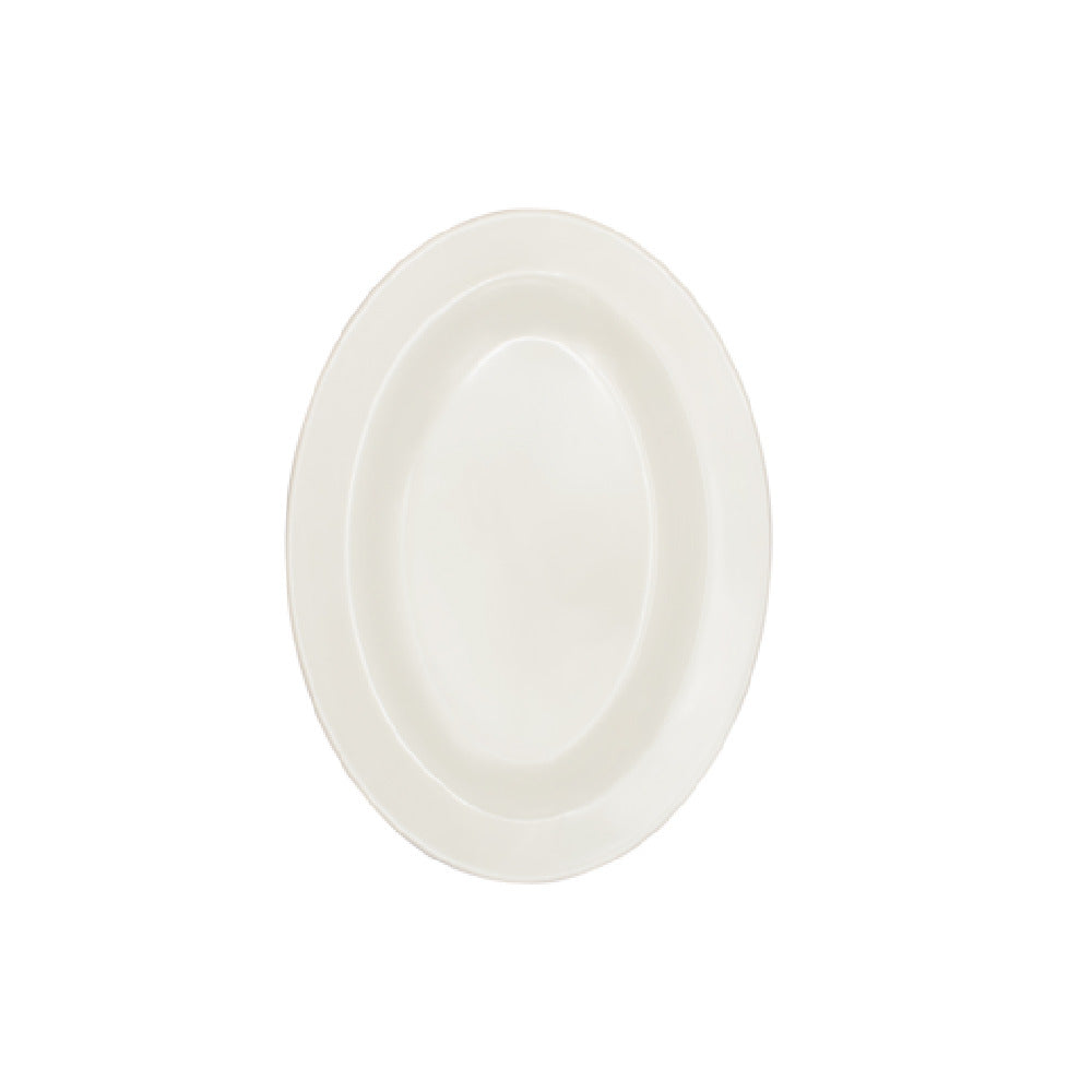 CAC China MLDRE-12 Dwight Oval Platter 10.375"W X 7.375"D X 0.875"H Rolled Edge(Sold By Case)