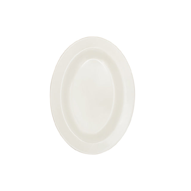 CAC China MLDRE-12 Dwight Oval Platter 10.375"W X 7.375"D X 0.875"H Rolled Edge(Sold By Case)