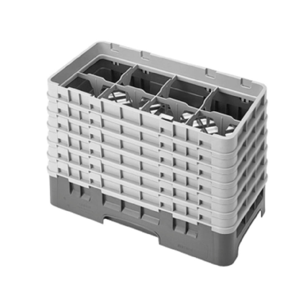 Cambro 8HS1114416 Camrack® Glass Rack With (6) Soft Gray Extenders Half Size