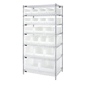 Quantum WR7-20-MIXCL Bin Wire Shelving System 36"W X 24"D X 74"H 800 Lb. Capacity Per Shelf