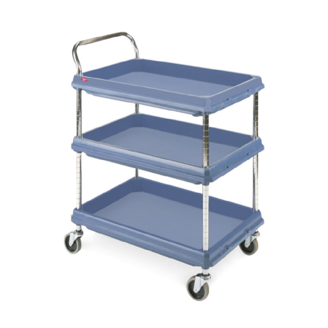Metro BC2636-3DMB Quick Ship Deep Ledge Utility Cart 3-tier With Open Base 38-3/4"W X 27"D X 41"H