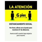 Aarco SDS-118S Form-A-Line™ Social Distancing Sign Insert 8"W X 11"H Spanish