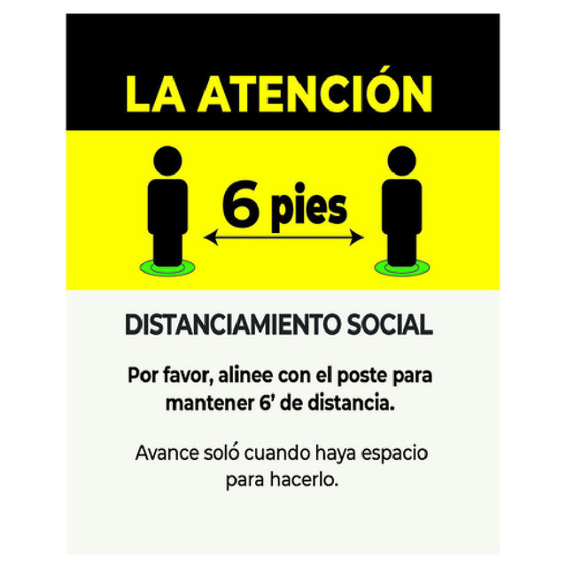 Aarco SDS-118S Form-A-Line™ Social Distancing Sign Insert 8"W X 11"H Spanish