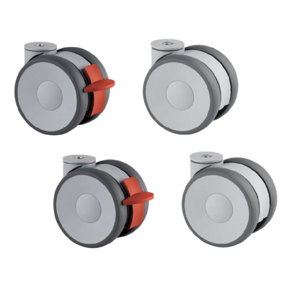 Lainox BRP04 Castor Kit For Floor Stands & Cabinets 2 With Brake Not Compatible With The Use Of Removable Racks