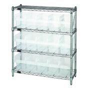 Quantum WR4-39-1236-802CL Bin Wire Shelving Center 12"D X 36"W X 39"H 800 Lbs. Capacity Per Shelf