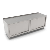 John Boos 4CS6R1.5-36132 Work Table Cabinet Base With Sliding Doors 132"W X 36"D
