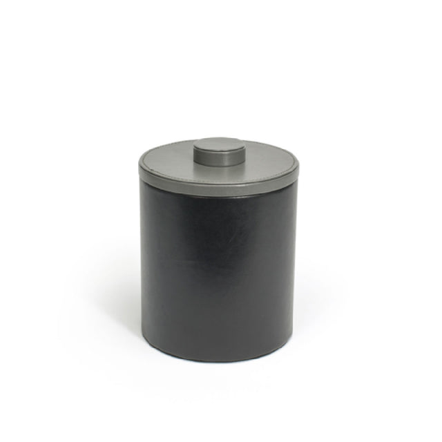 FOH RIB058BKL21 2qt Round London Ice Bucket Black With Smoke Lid Includes One RIB014BKL21-BTM 2qt Round London Ice Bucket Base Black