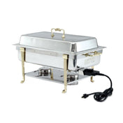Vollrath 46045 Classic Design Full-Size Brass Trim 9 Quart Electric Chafer