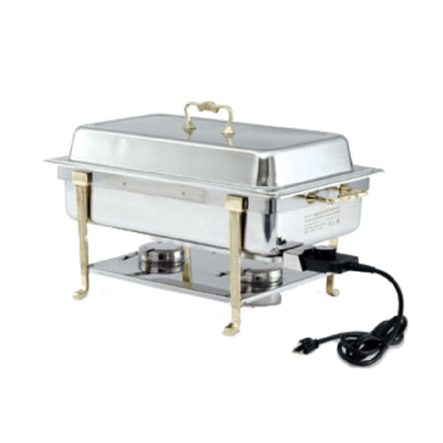 Vollrath 46045 Classic Design Full-Size Brass Trim 9 Quart Electric Chafer
