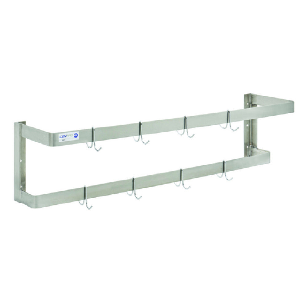 Hubert 45703 - CenPro Wall Mounted Double Line Pot Rack, 48", Stainless Steel